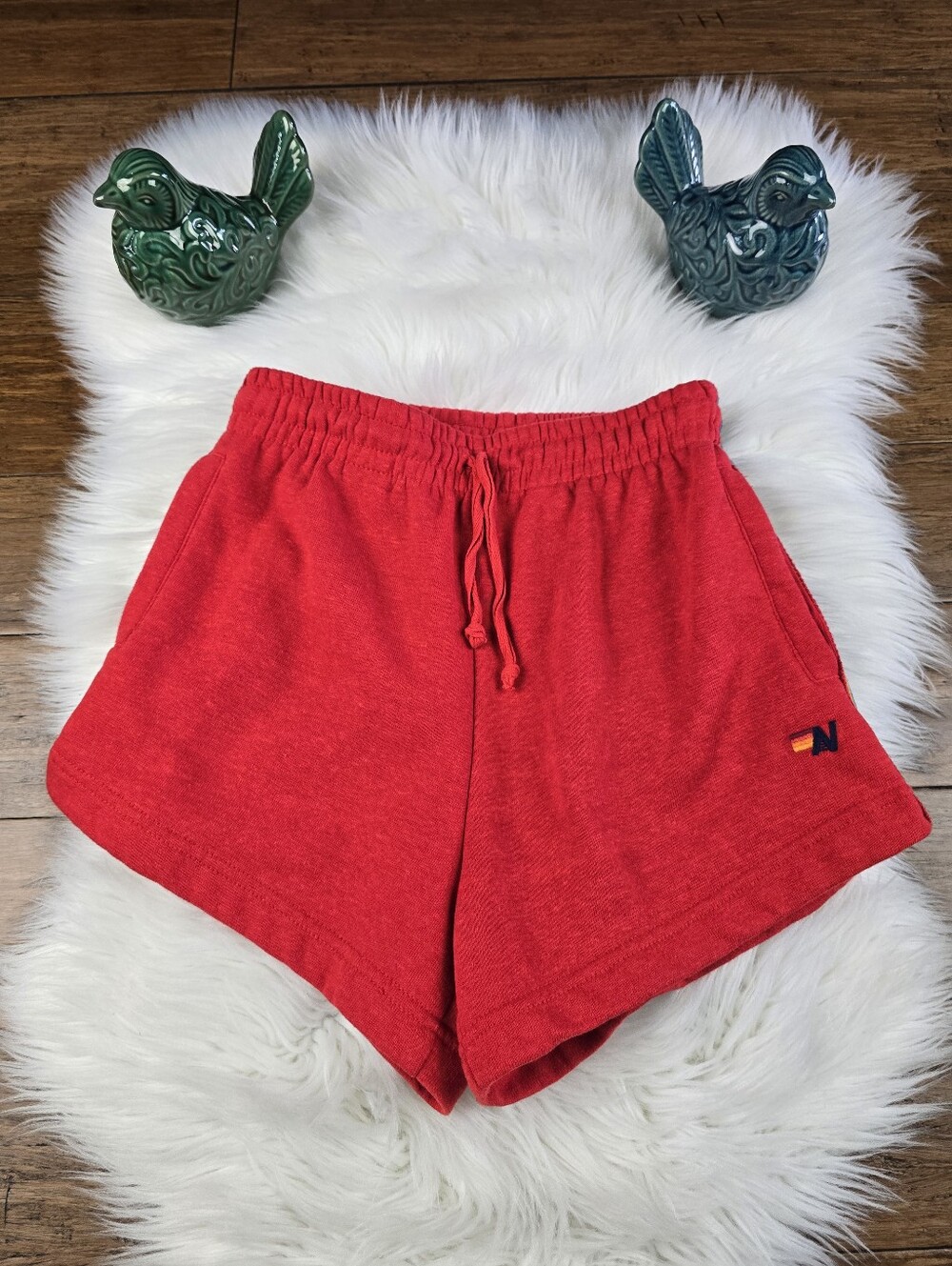 Aviator Nation RARE Bolt Stripe Sleeveless Hoodie & Lounger Short Set Medium - Picture 9 of 16